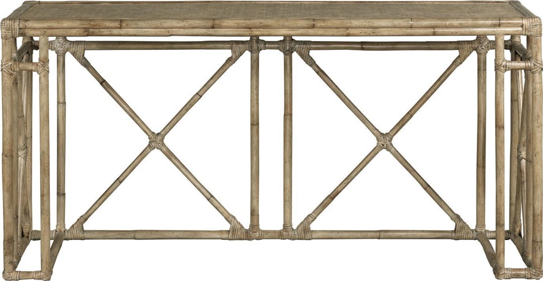 Port Eliot Coastal Style Rattan Console Table in Light Ash (1 of 1)