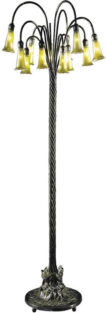 Dale Tiffany Lily Collection 12-Light Hand-Blown Art Glass Floor Lamp (1 of 1)