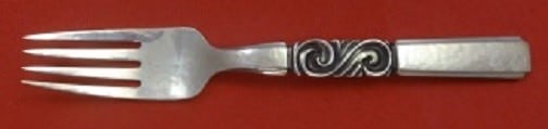 Georg Jensen Scroll Pattern Sterling Silver Fork 6 3/8 Inches (1 of 1)