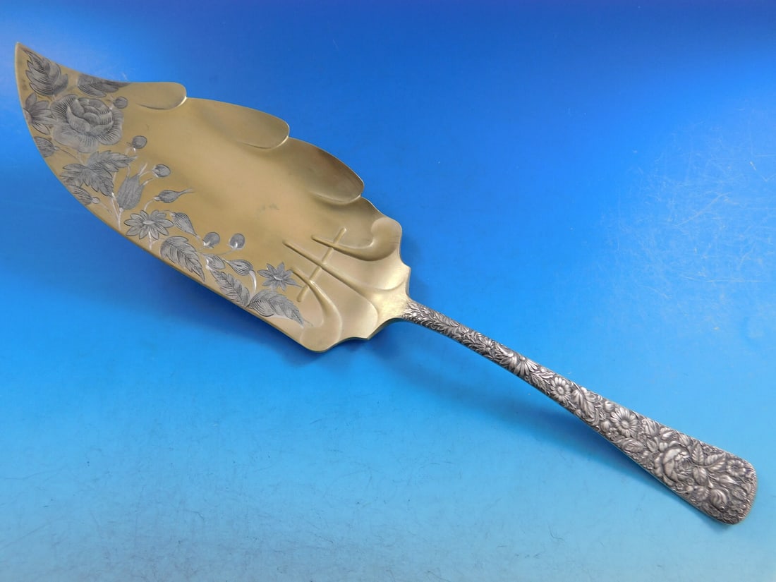 Towle Arlington Victorian Sterling Silver Fish Server 11 5/8 Gold Wash (1 of 6)