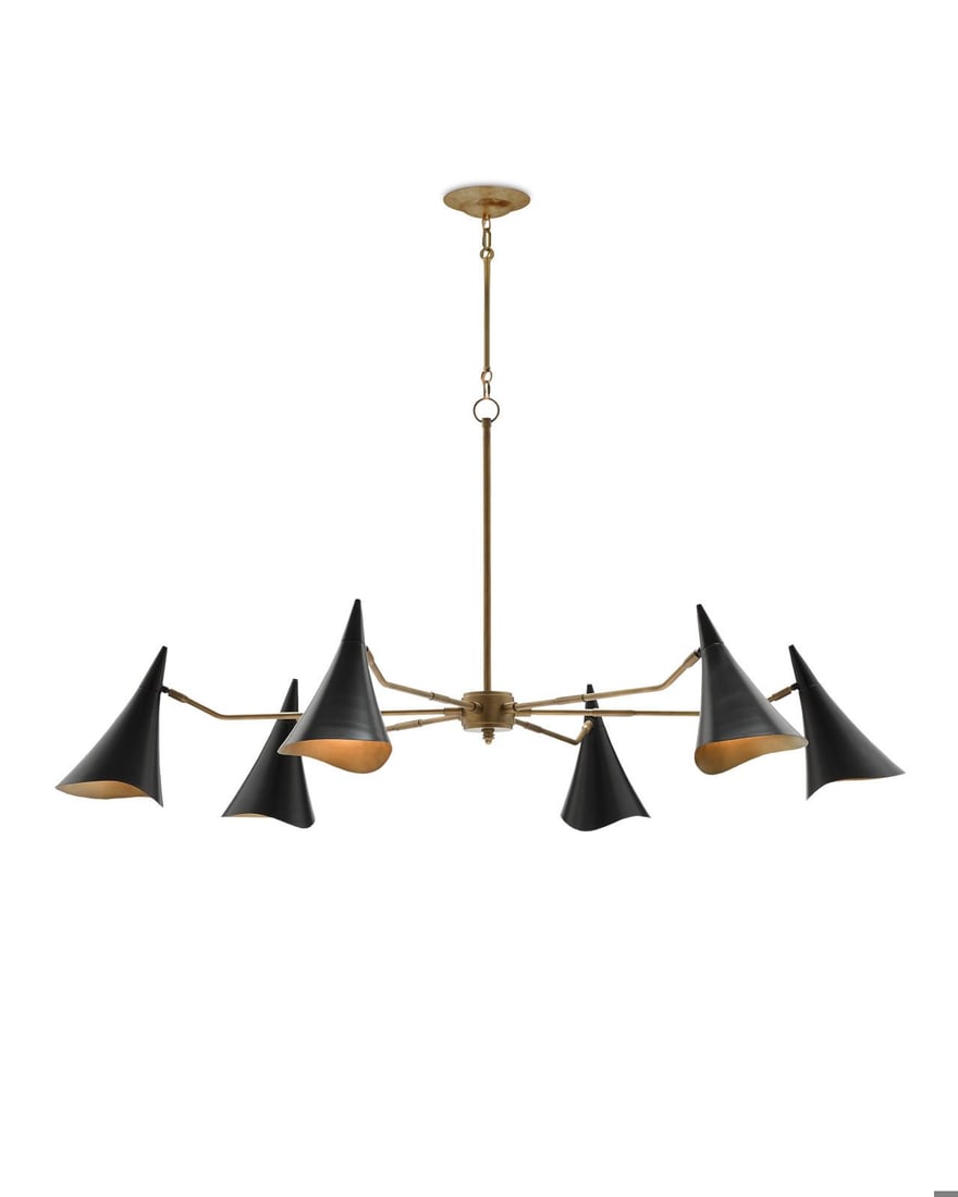 Currey Brass Library Chandelier 62 Inch Round Bowl Style (1 of 3)