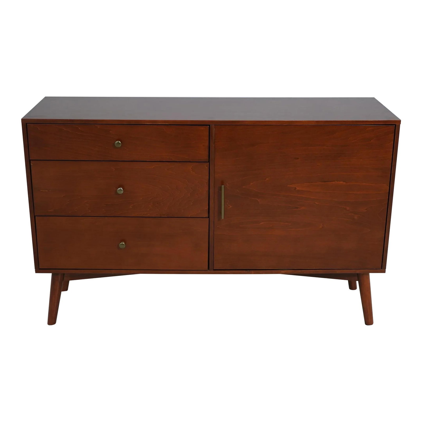Modern Wood Console Hall Cabinet 52x16x33 Brown Finish (1 of 10)