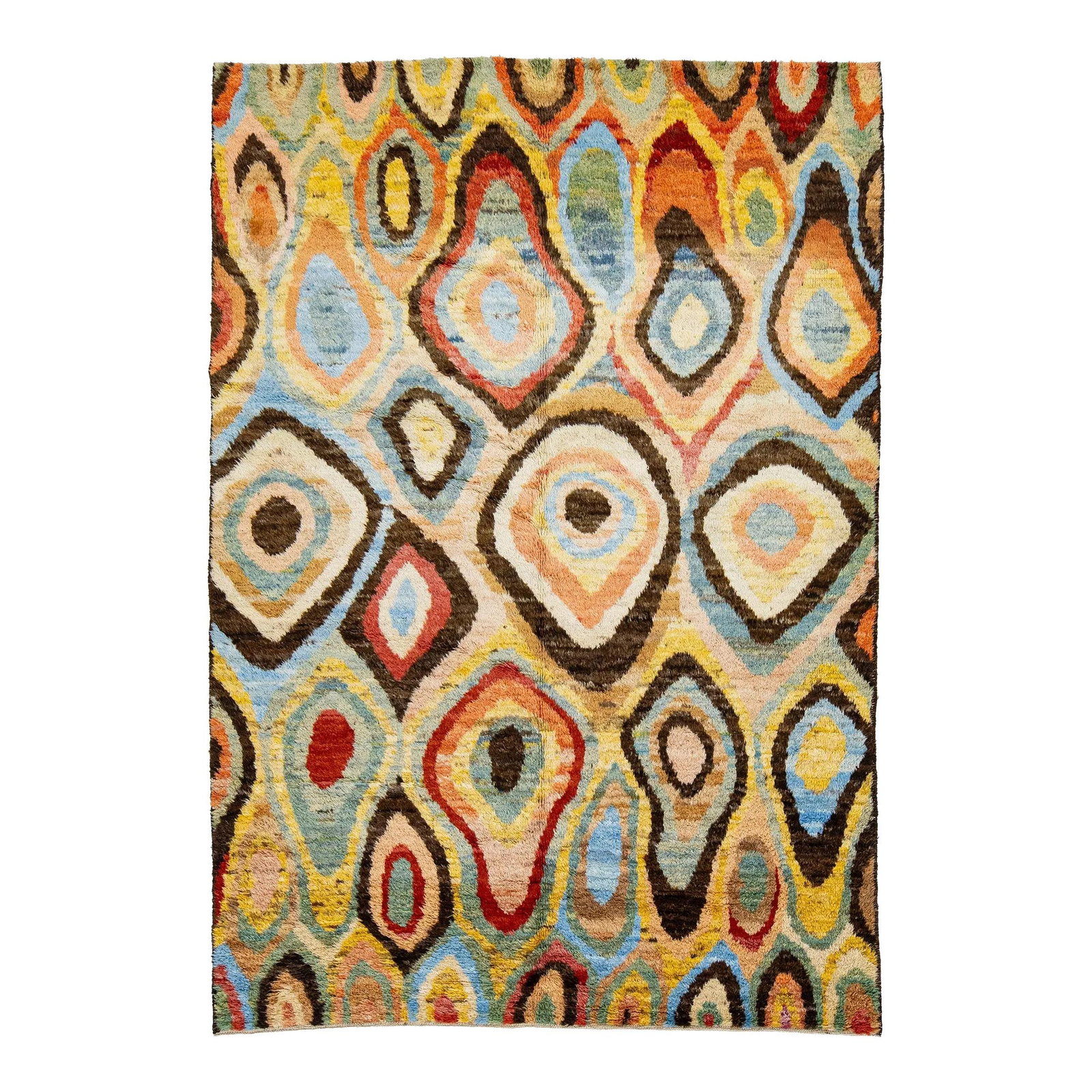 Handmade Multicolor Moroccan-Style Wool Rug 6'2 x 9' (1 of 9)