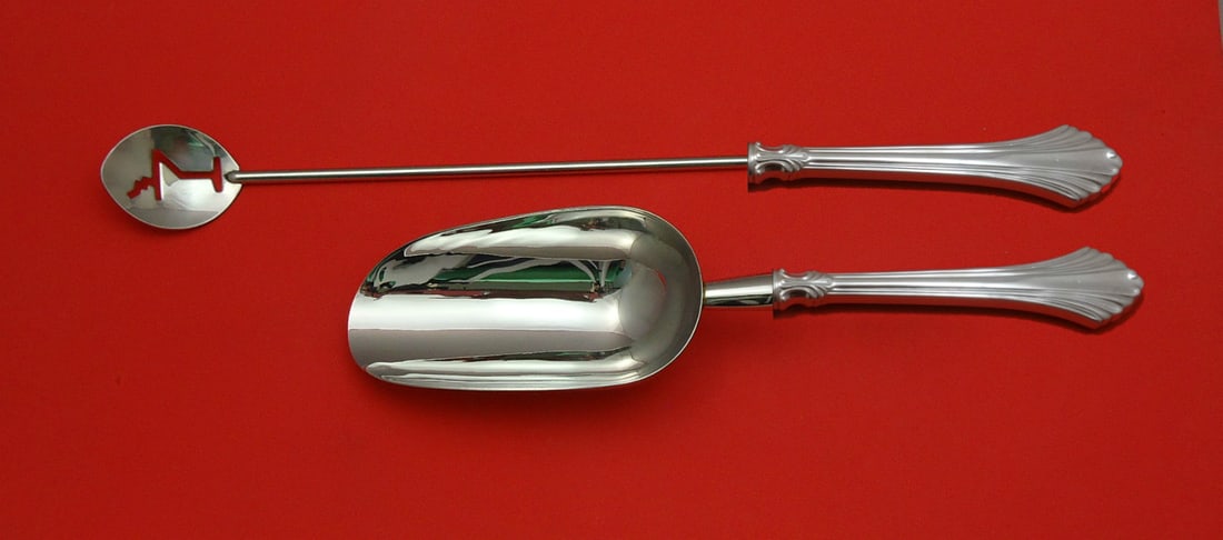 Wallace French Regency Sterling Silver Bar Set 2pc Martini Spoon Ice Scoop (1 of 1)