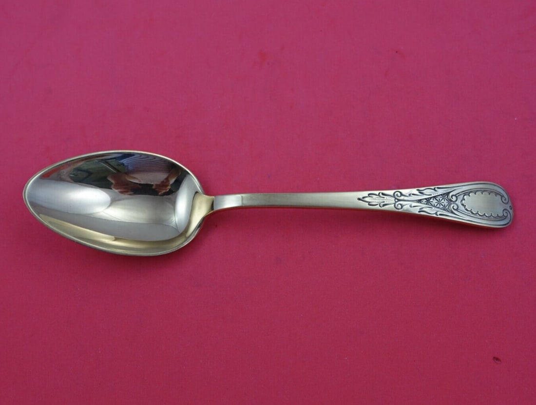 Tuttle Windsor Castle Vermeil Sterling Silver Serving Spoon 8 1/4" (1 of 3)