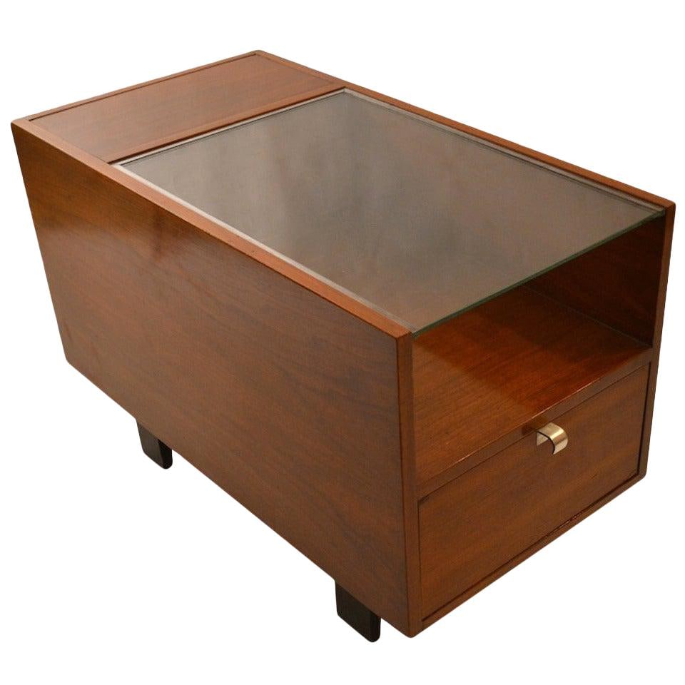 George Nelson Walnut Glass Side Table for Herman Miller (1 of 6)