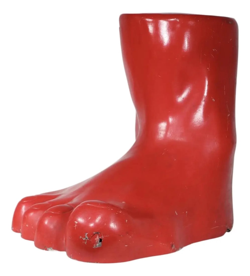 Oversized Red Fiberglass Human Foot Sculpture Display Model (1 of 10)