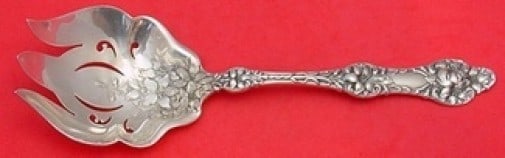 Vintage Gorham Sterling Silver Salad Serving Fork Old Orange Blossom 7 3/4" (1 of 2)