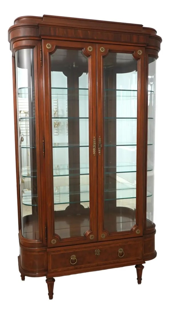 Karges French Louis XVI Walnut China Cabinet with Beveled Glass Doors (1 of 10)