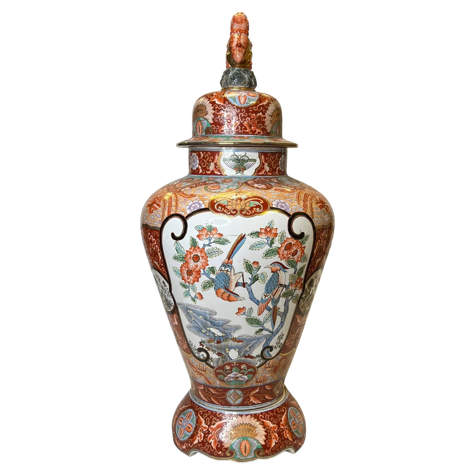 Chinese Qianlong Style Porcelain Vase with Pedestal and Cover 19th Century (1 of 13)