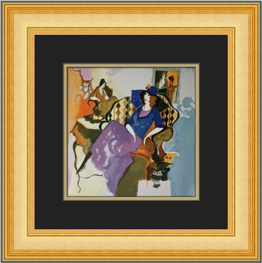 Itzchak Tarkay Le Salon IV Custom Framed Art Print 16x16 (1 of 2)
