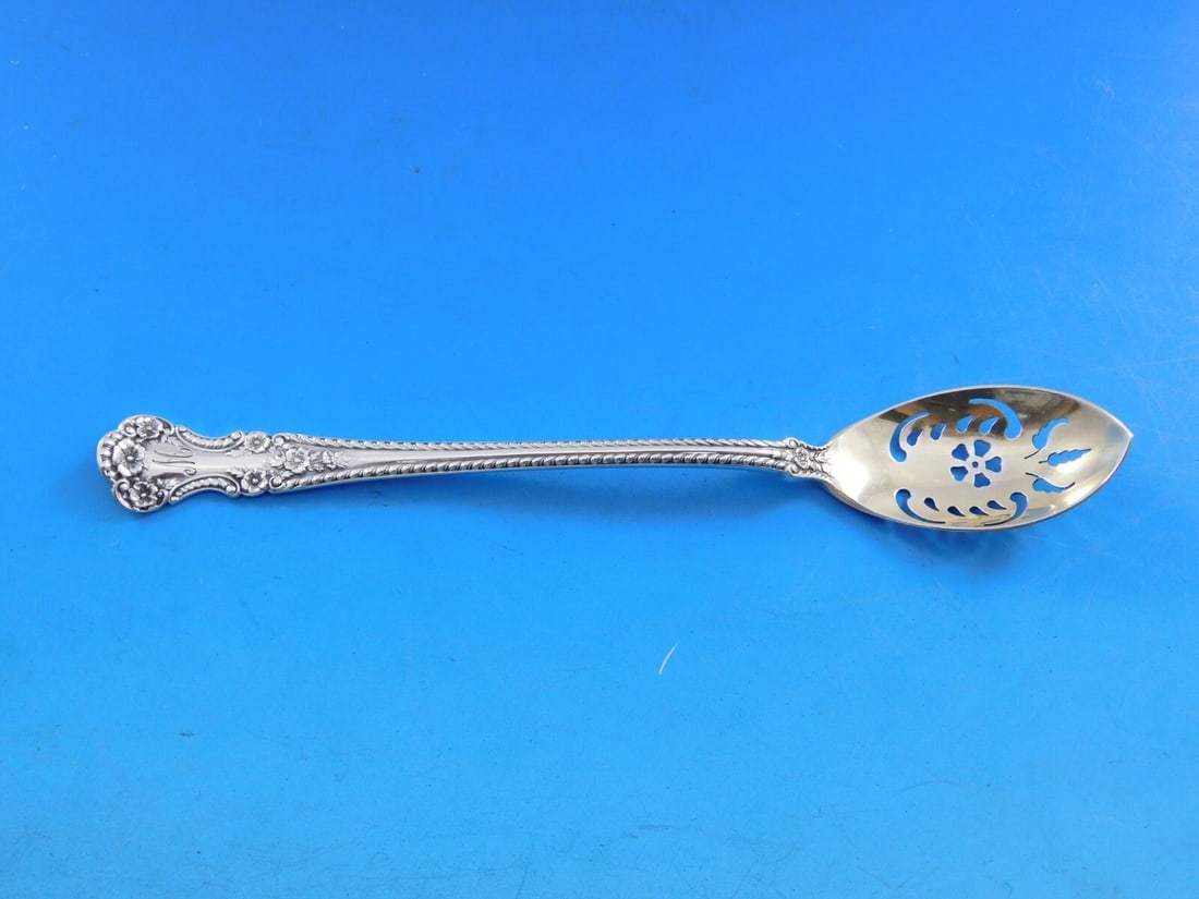 Gorham Cambridge Sterling Silver Olive Spoon Gold Washed 5 5/8" (1 of 4)