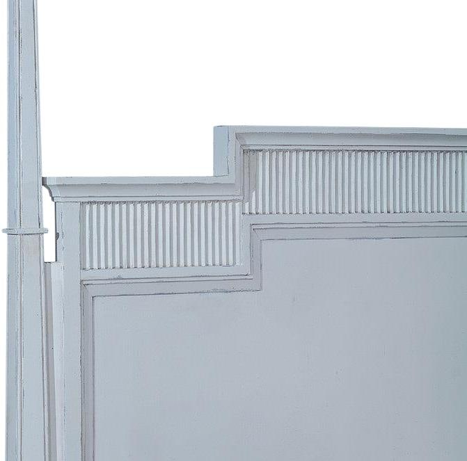 Transitional Camelot King Bed in White Solid Mango (1 of 9)