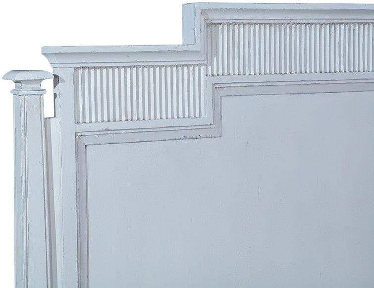 Transitional Camelot King Bed in White Solid Mango - 2