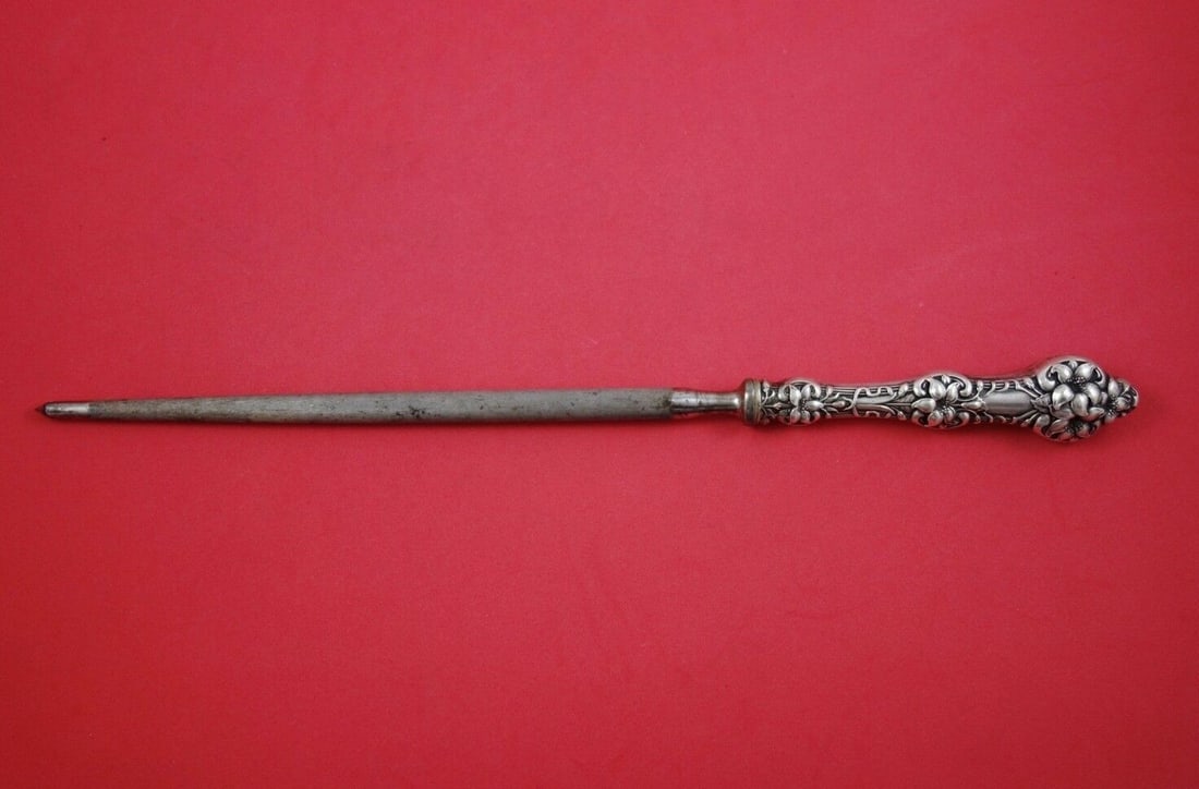 Alvin Gorham Old Orange Blossom Sterling Silver Roast Carving Hone 14 1/4" (1 of 2)