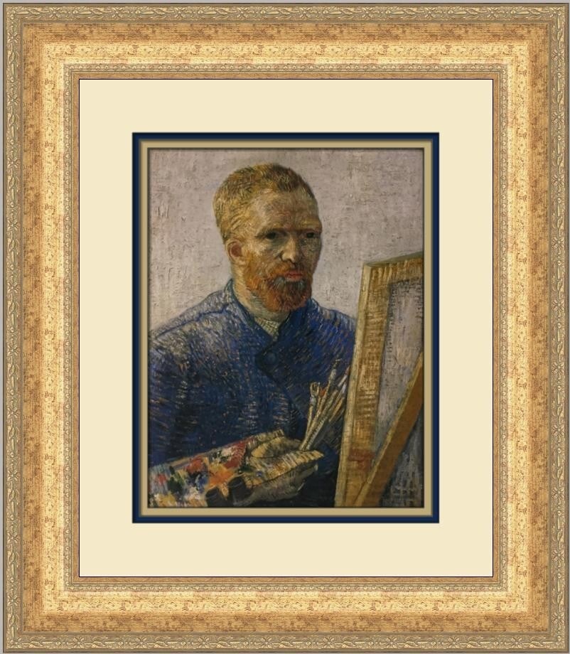 Vincent Van Gogh Artist Self-Portrait Custom Framed Print 18 x 17 (1 of 2)