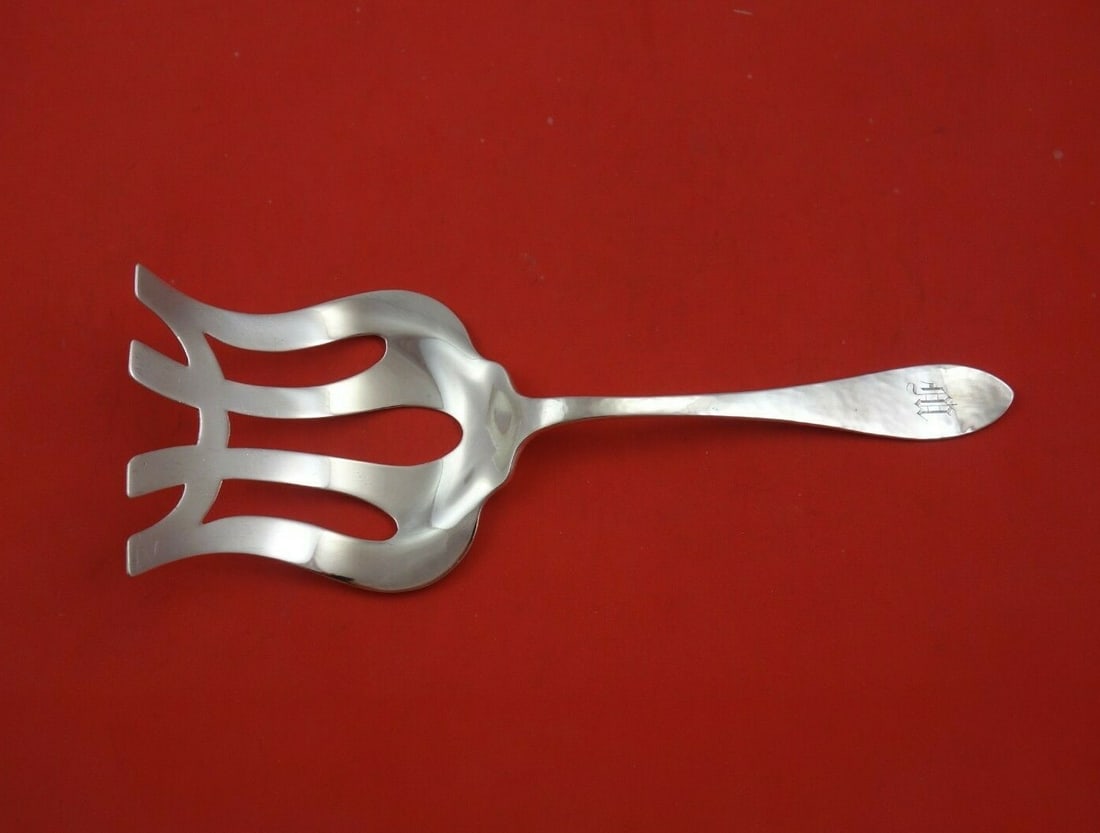 Shreve Antique Hammered Sterling Silver Asparagus Fork Engraved Monogram M (1 of 3)