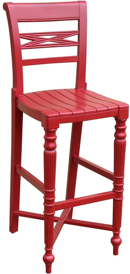 Trade Winds Raffles Red Mahogany Bar Stool 47H (1 of 1)