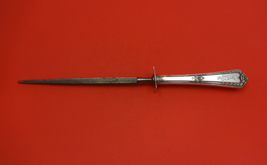 Reed & Barton Heritage Sterling Silver Roast Carving Hone 13.5" Monogrammed (1 of 1)