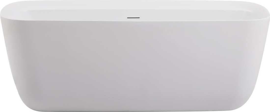 Elegant Lighting Modern 67 Inch Soaking Bathtub Glossy White Finish (1 of 1)