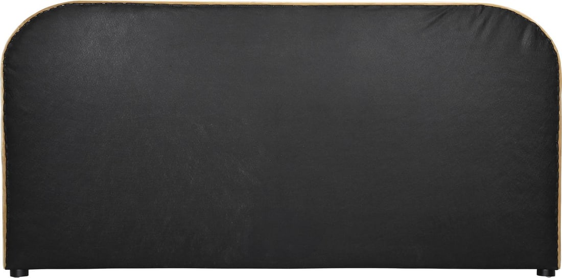 Agi Bed Camel Velvet Upholstery Birch Wood Frame (1 of 5)