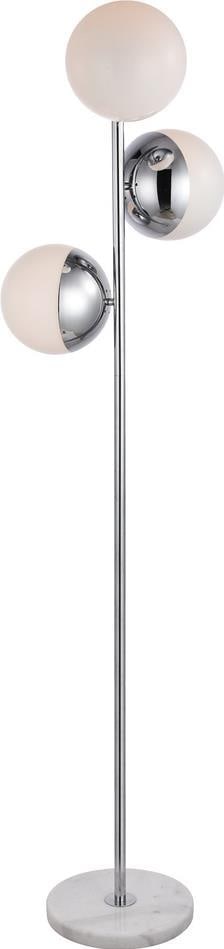 Elegant Lighting Eclipse Chrome Glass Floor Lamp 65.5 Transitional (1 of 1)