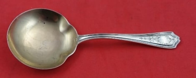 Reed & Barton Hepplewhite Engraved Sterling Silver Nut Spoon Gold Washed (1 of 2)
