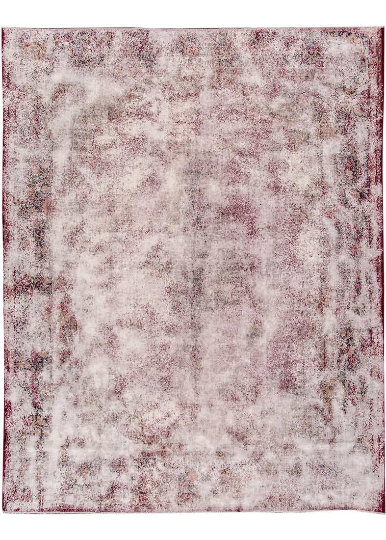 Vintage Hand-Knotted Wool Rug 9'3 x 12'3 Wine Color: Vintage Hand-Knotted Wool Rug 9'3 x 12'3 Wine Color Discover this exquisite hand-knotted vintage distressed overdyed wool rug, featuring a captivating allover design. With its rich wine color and soft