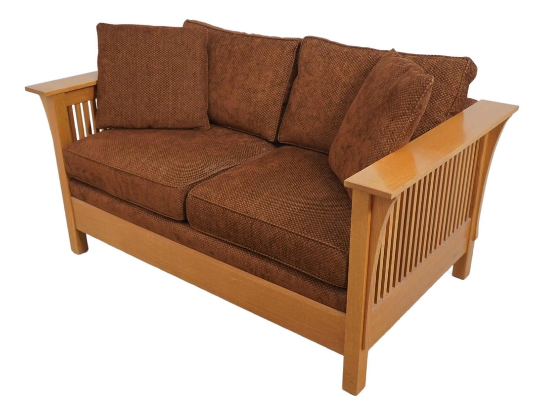 Stickley Mission Oak Arts & Crafts Loveseat Sofa Solid Oak (1 of 10)