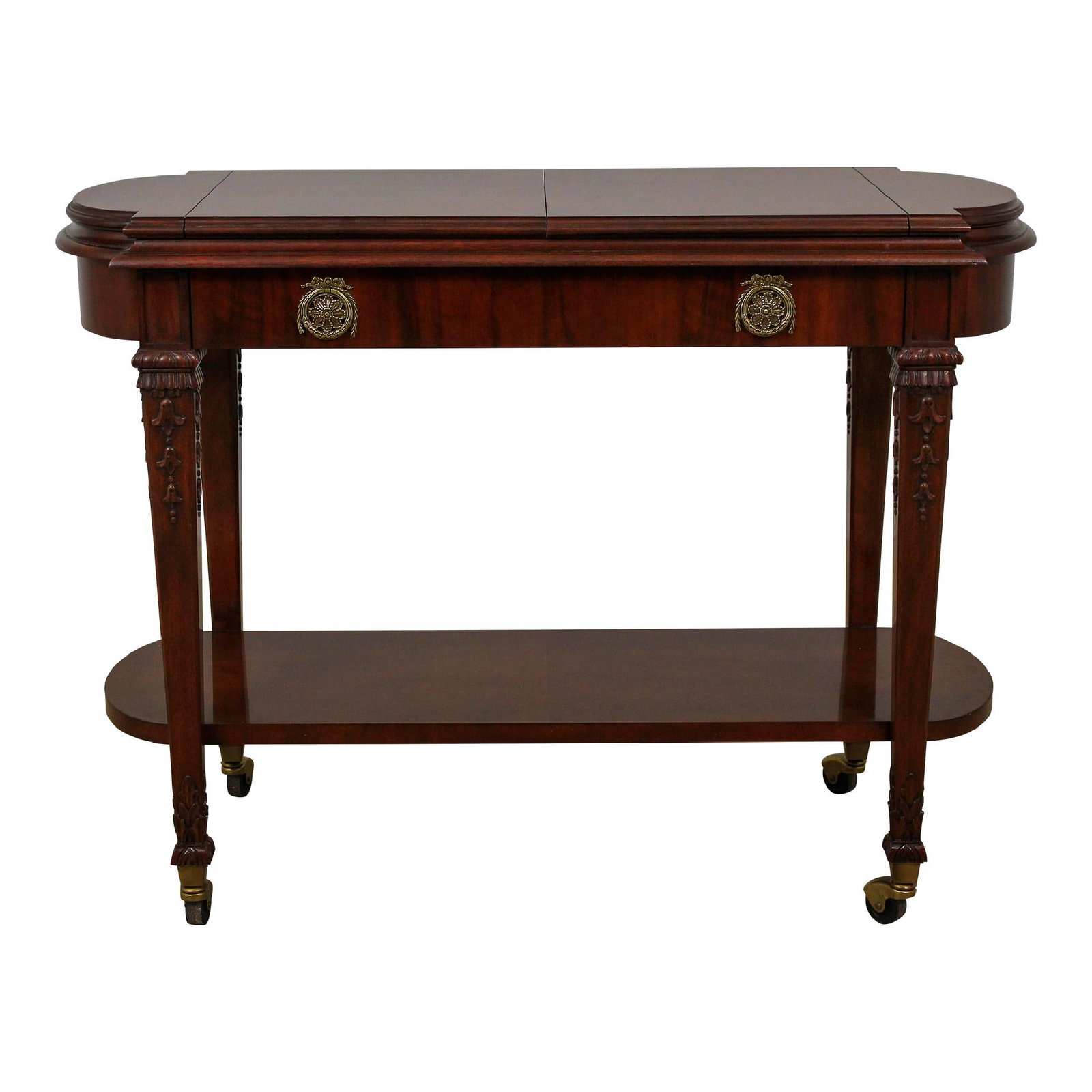 Karges French Louis XVI Walnut Flip Top Server with Brass Hardware (1 of 10)