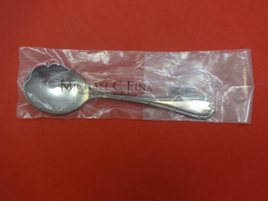 Carrs Reed & Ribbon Sterling Silver Cream Soup Spoon 7 1/8" New: Carrs Reed & Ribbon Sterling Silver Cream Soup Spoon 7 1/8" New This exquisite cream soup spoon features the elegant Reed and Ribbon pattern by Carrs. Crafted from high-quality sterling silver, this 7