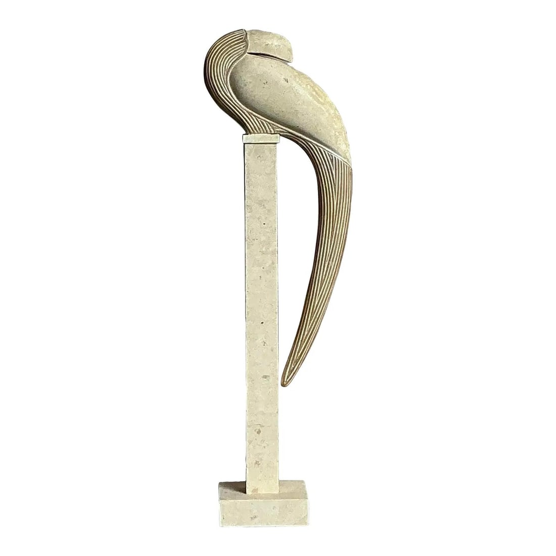 Vintage Hollywood Regency Toucan Sculpture on Pedestal (1 of 10)