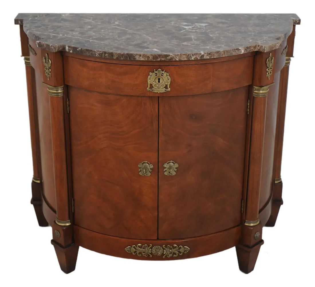 Henredon Natchez Collection Marble Top Commode Server with Brass Trim (1 of 10)