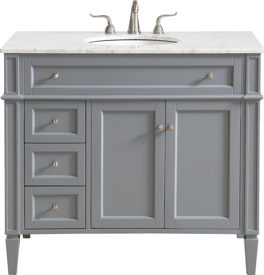 Elegant Lighting Timeless Gray Solid Wood Vanity Cabinet Chrome Finish (1 of 1)