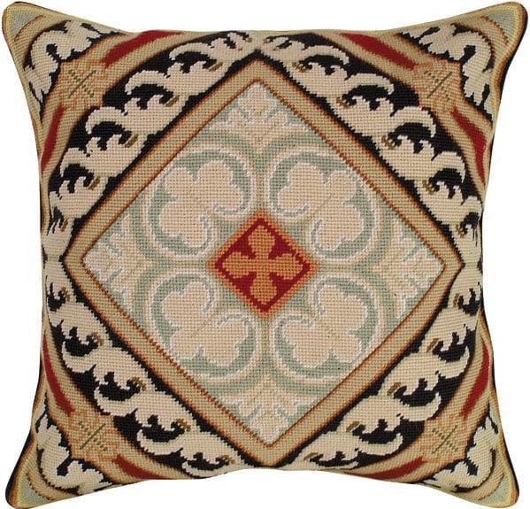 Elegant Neo-Gothic Pillow 18x18 with Needlepoint Back (1 of 1)