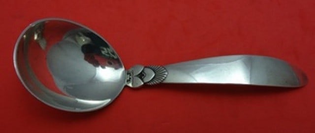 Georg Jensen Cactus Sterling Silver Sauce Spoon 5 1/8 Vintage Serving (1 of 1)