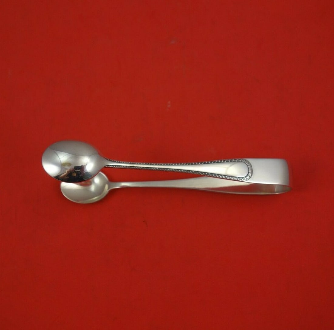 Buccellati Feather Edge Sterling Silver Ice Tong 5.5 Serving Piece (1 of 3)