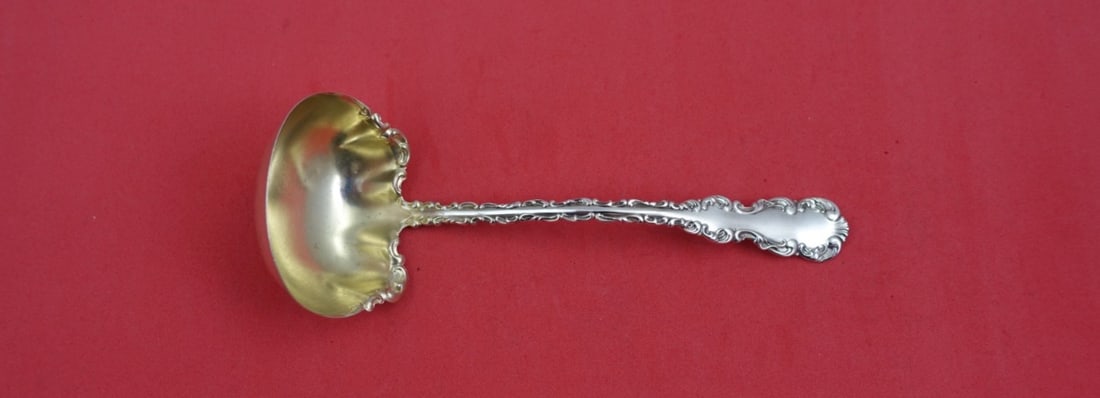 Whiting-Gorham Louis XV Sterling Silver Sauce Ladle Gold Wash 5 Inch (1 of 2)