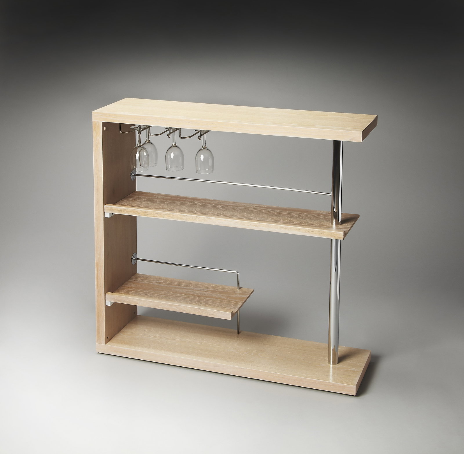 Butler Specialty Sleek Gray Bar Cabinet with Wine Holders (1 of 3)