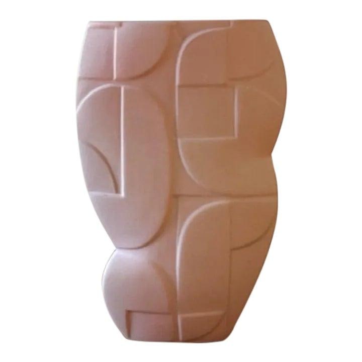 Signed Studio Pottery Vase with Geometric Design and Bohemian Flair (1 of 8)