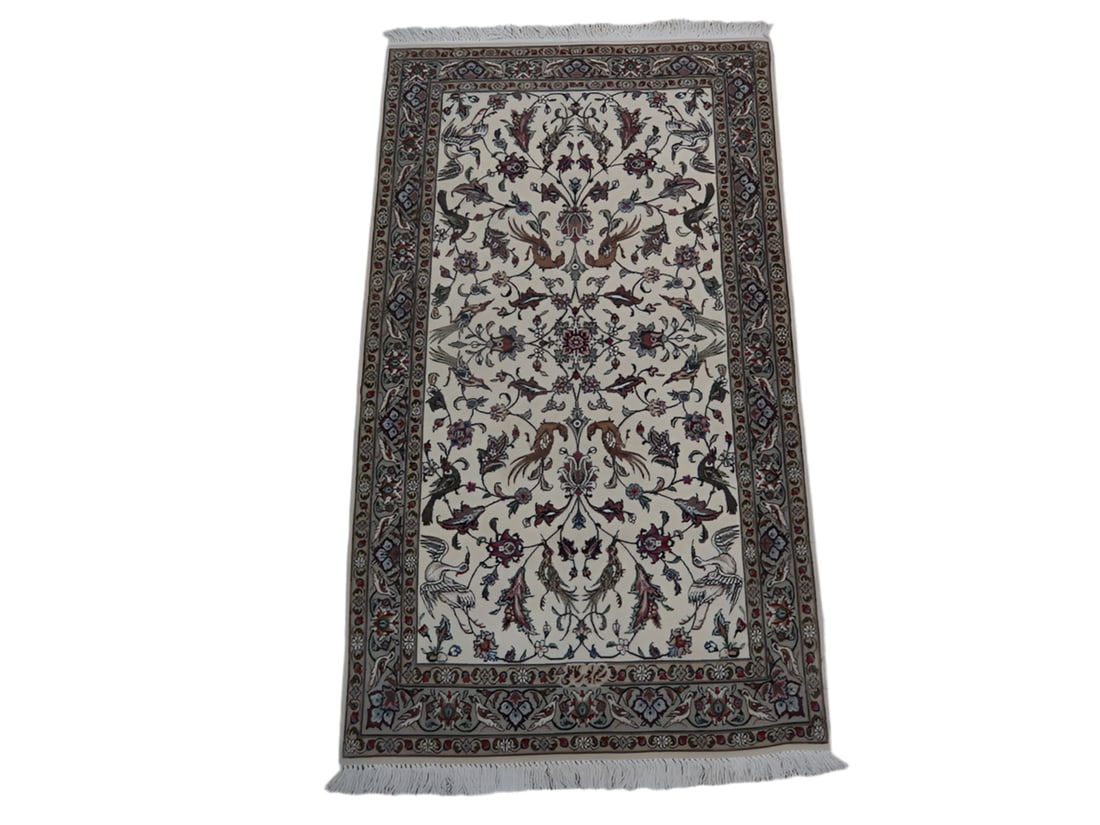 Authentic Persian Tabriz Rug 3 x 5.2 ft Love Birds Handmade Iran: Authentic Persian Tabriz Rug 3 x 5.2 ft Love Birds Handmade Iran Free continental US Shipping Experience the elegance of this authentic Persian Tabriz rug, meticulously handmade in Iran. This exquisit
