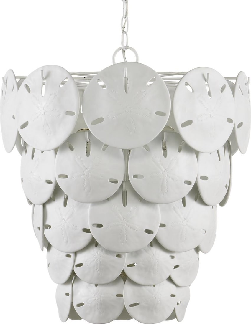 Currey Tulum Chandelier Bone China Wrought Iron 5 Bulb Dimmable (1 of 2)