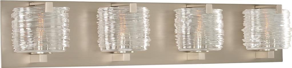Kalco South Bay Modern Classic 4-Light Bath Light Satin Nickel: Kalco South Bay Modern Classic 4-Light Bath Light Satin Nickel Illuminate your bathroom with the Modern Classic Bath Light, featuring exquisite hand-blown glass and a sleek satin nickel finish. This e