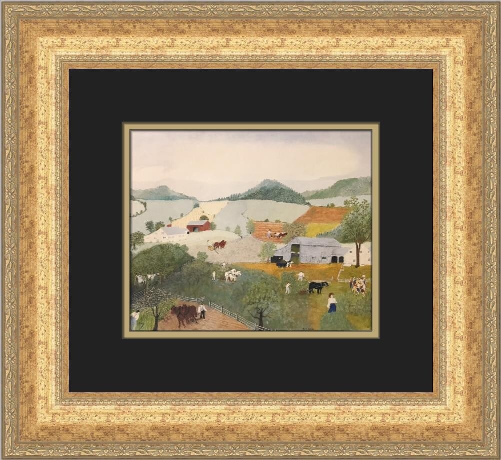 Grandma Moses The McDonnell Farm Framed Print 1988 Americana Art (1 of 2)