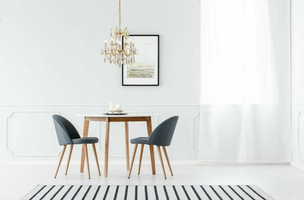 Maria Theresa 6-Light Gold Teak Crystal Chandelier Pendant for Dining or Kitchen (1 of 8)