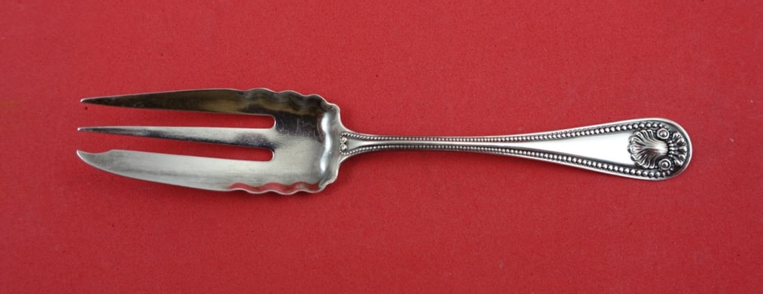 Whiting Sterling Silver Bead 3-Tine Pastry Fork 5 5/8" (1 of 2)