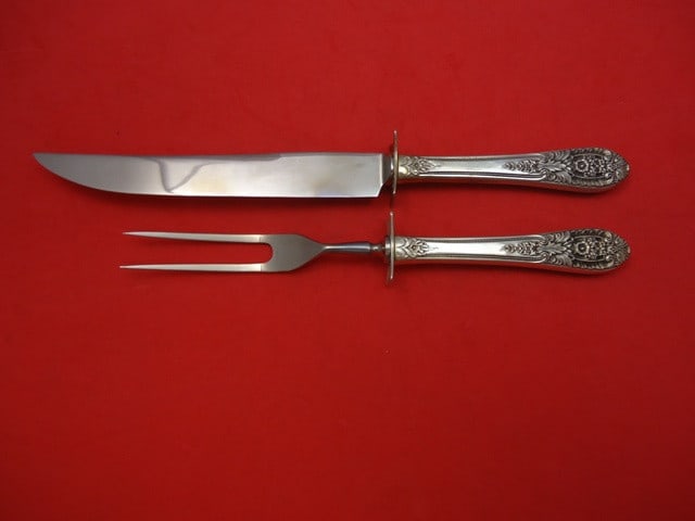 International Sterling Silver Crown Princess 2pc Steak Carving Set 11" (1 of 1)