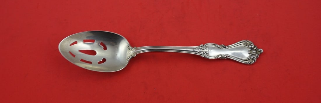 Reed and Barton Marlborough Sterling Silver Pierced Serving Spoon 8.25 inches (1 of 2)
