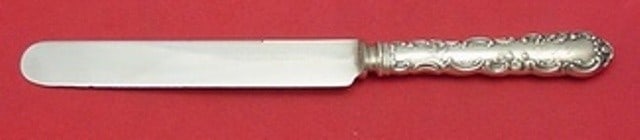Mauser-Wendell Junior Rococo Sterling Silver Dinner Knife 9.5 Inches: Mauser-Wendell Junior Rococo Sterling Silver Dinner Knife 9.5 Inches This exquisite dinner knife features a captivating Junior Rococo design by Mauser-Wendell, crafted from high-quality sterling silve