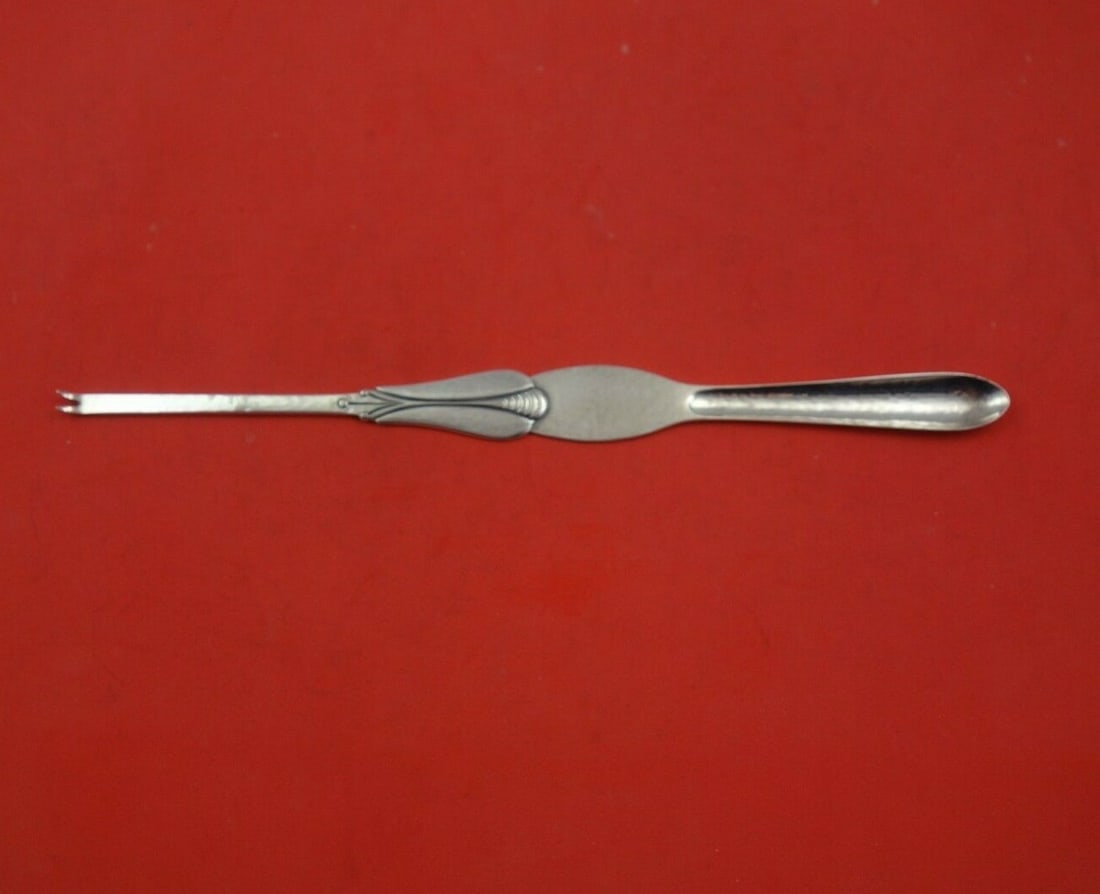 Danish Sterling Silver Lobster Pick 8.5 Inch Heirloom: Danish Sterling Silver Lobster Pick 8.5 Inch Heirloom This exquisite Danish lobster pick, measuring 8 1/2 inches, is crafted from high-quality sterling silver. It showcases the elegant simplicity char